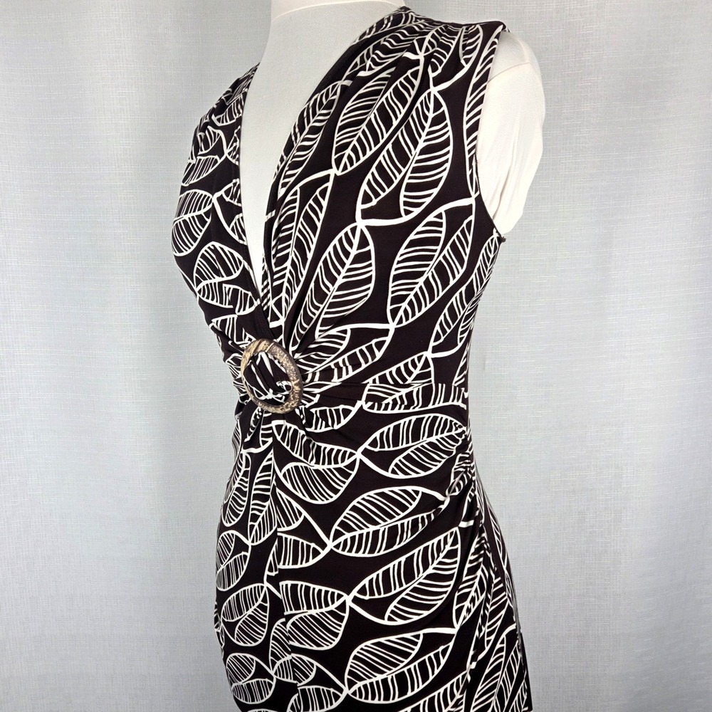 Candie's Brown Midi Sleeveless Dress Women's Medium Bodycon Tropical Resortwear
